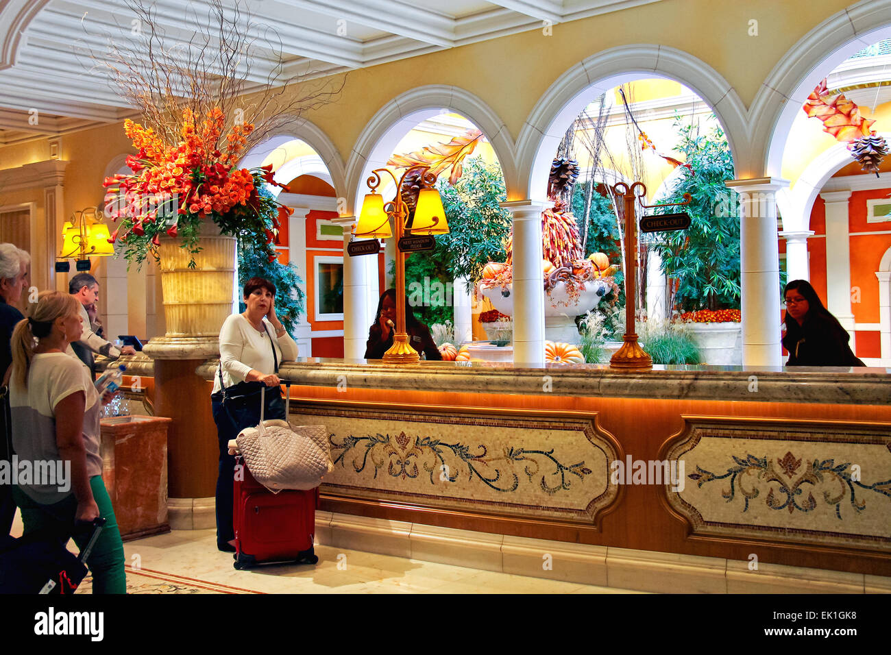 Las Vegas, Nevada, USA - 21. Oktober 2013: Lobby im Bellagio Hotel in Las Vegas Bellagio Hotel und Casino 1998 eröffnet. Das Luxushotel von mgm Erholungsorte besessen international Stockfoto