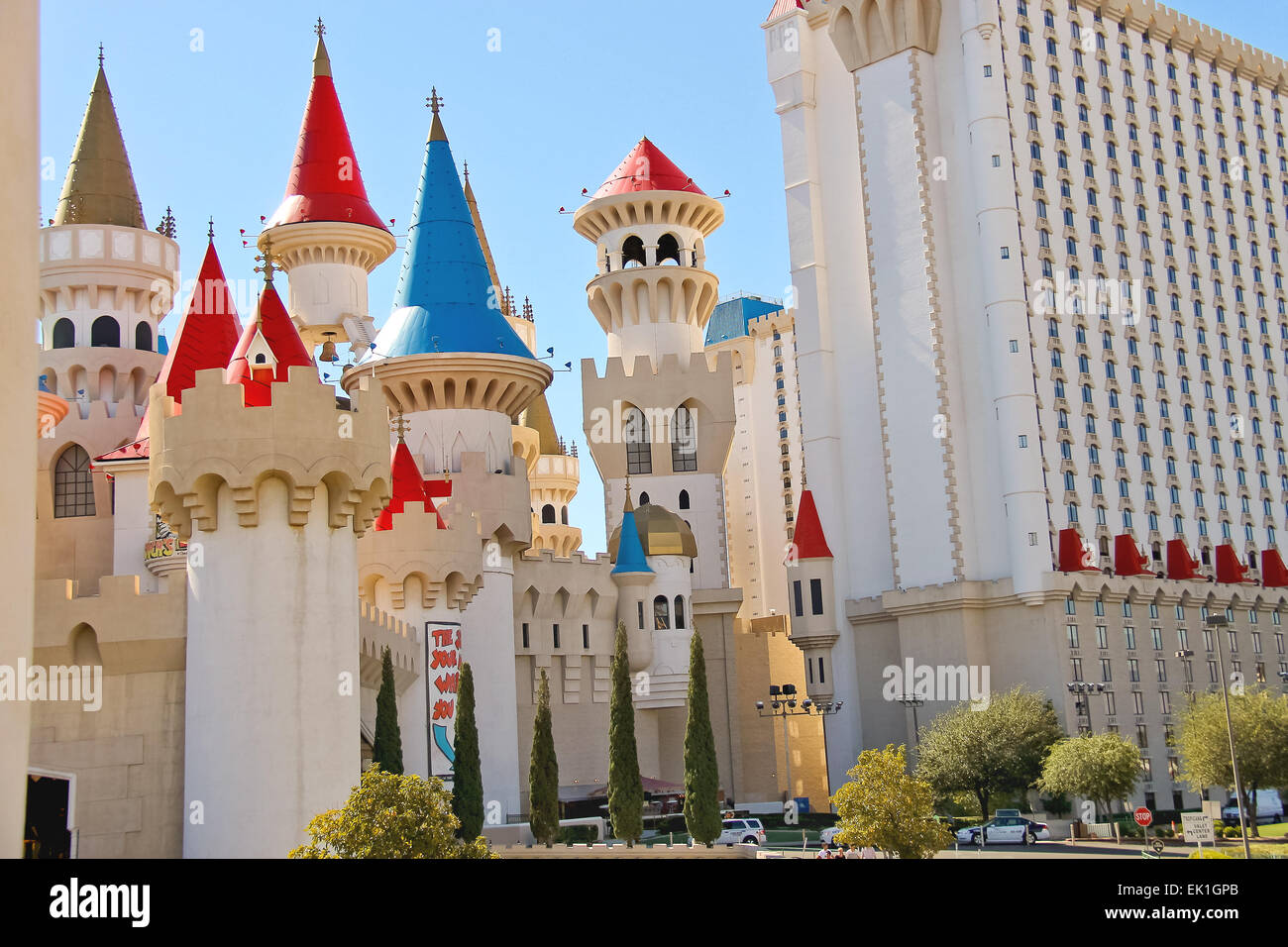 Las Vegas, Nevada, USA - 21. Oktober 2013: Die Excalibur Hotel and Casino in Las Vegas. Excalibur wurde 1990 eröffnet und bietet nun seinen Kunden 100.000 qm Casino mit über 1700 Spielautomaten Stockfoto
