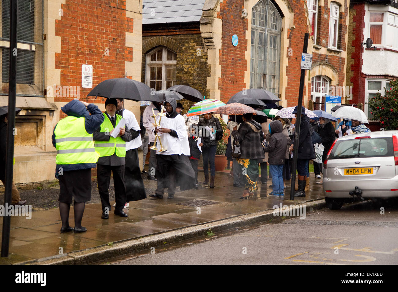 LONDON - 29. März: Nicht identifizierten Personen an einem Palmsonntag Prozession am 29. März 2015, in London, England, UK. Palm sunda Stockfoto