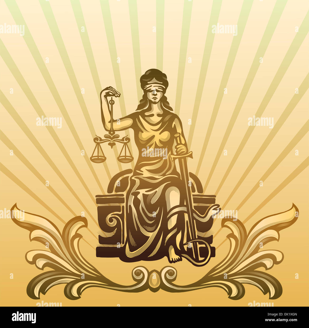 Femida-Vektor-Illustration. Stockfoto