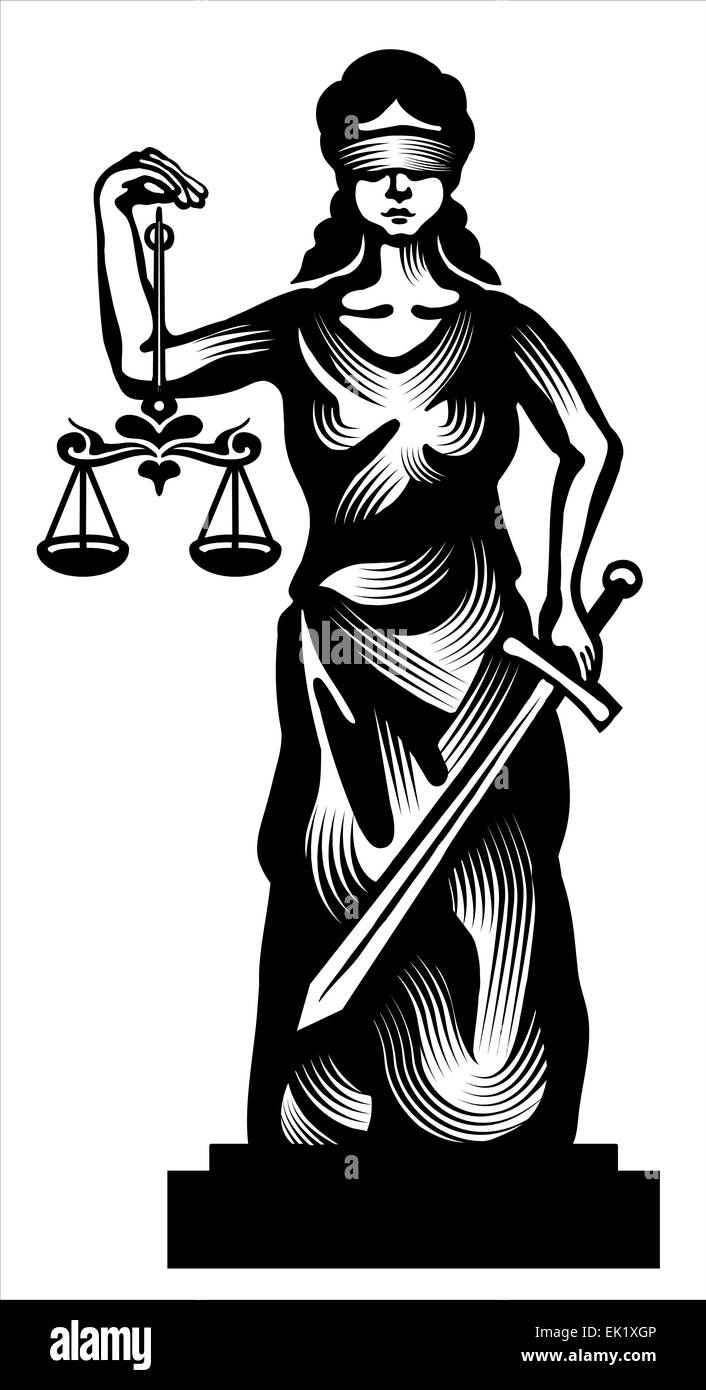 Femida-Vektor-Illustration. Stockfoto
