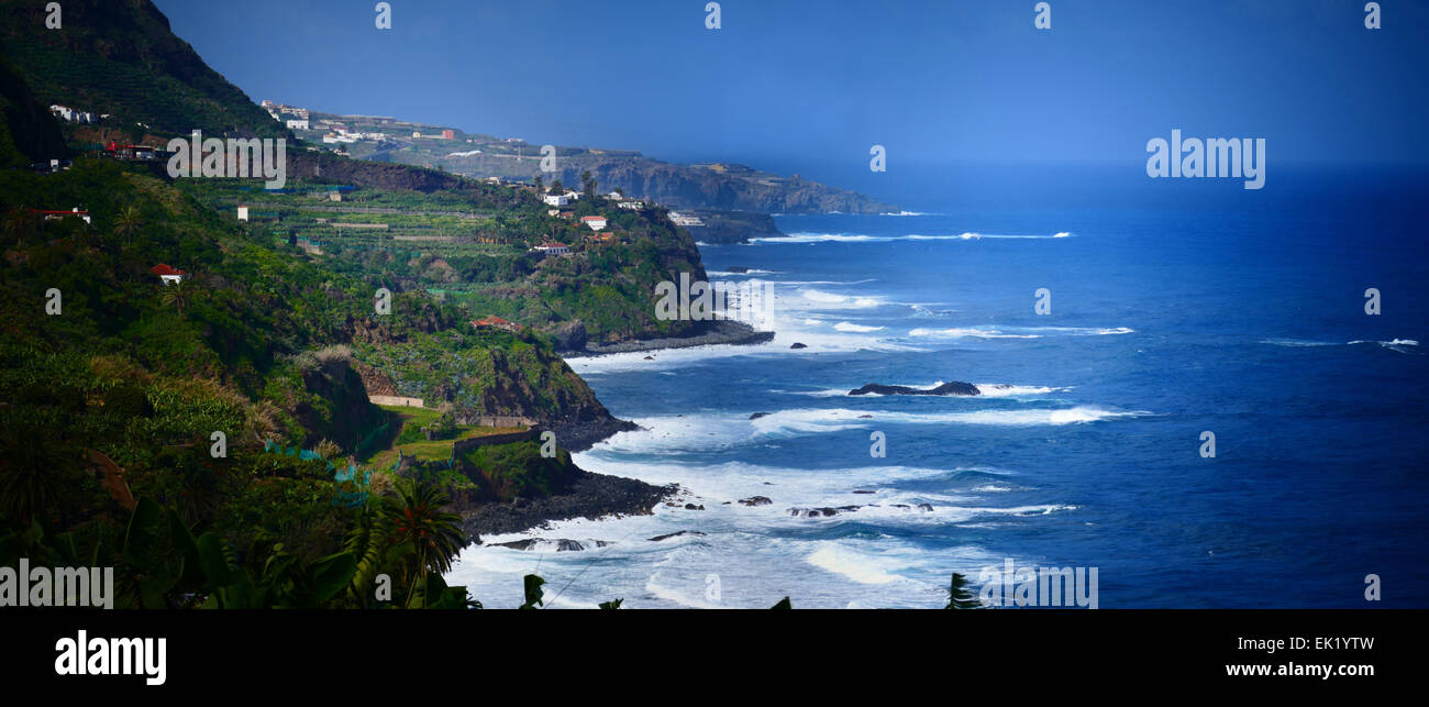 Spanien Kanaren Teneriffa Puerto De La Cruz Küste Küste Stockfoto