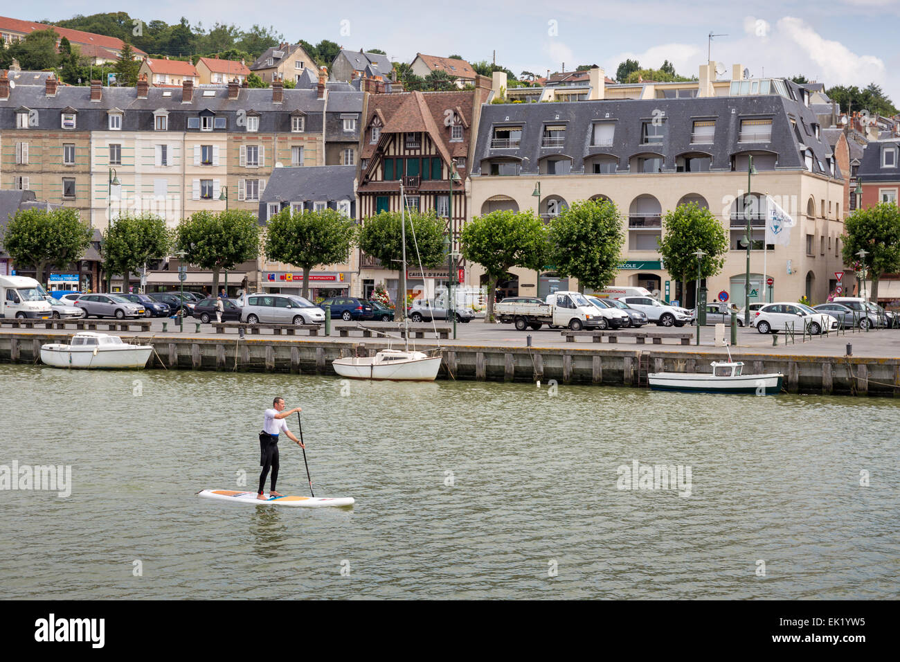 Trouville-Sur-Mer und Fluss Touques, Calvados, Normandie, Frankreich Stockfoto