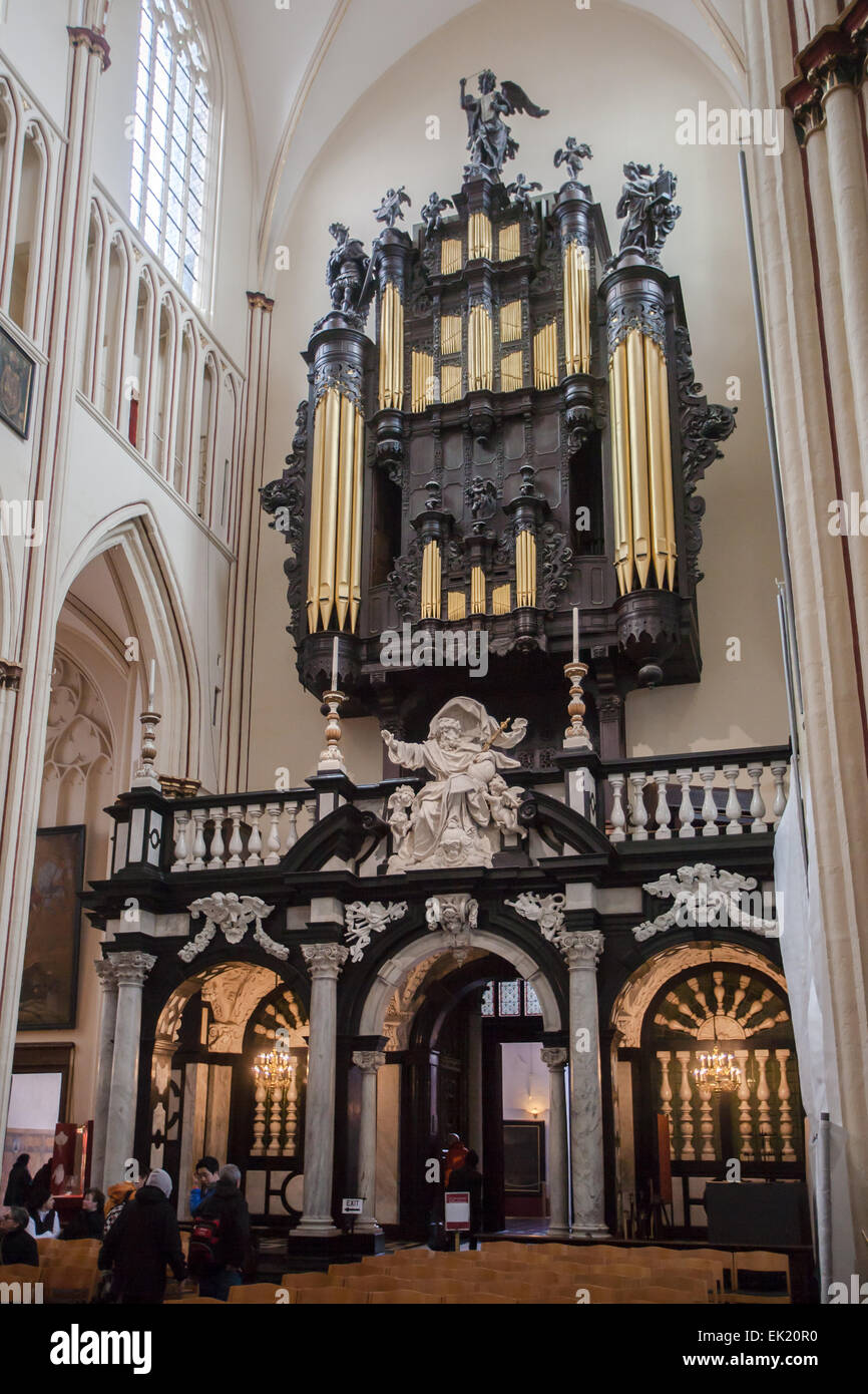 Orgel, St. Erlöser-Kathedrale, Brügge, Belgien Stockfoto