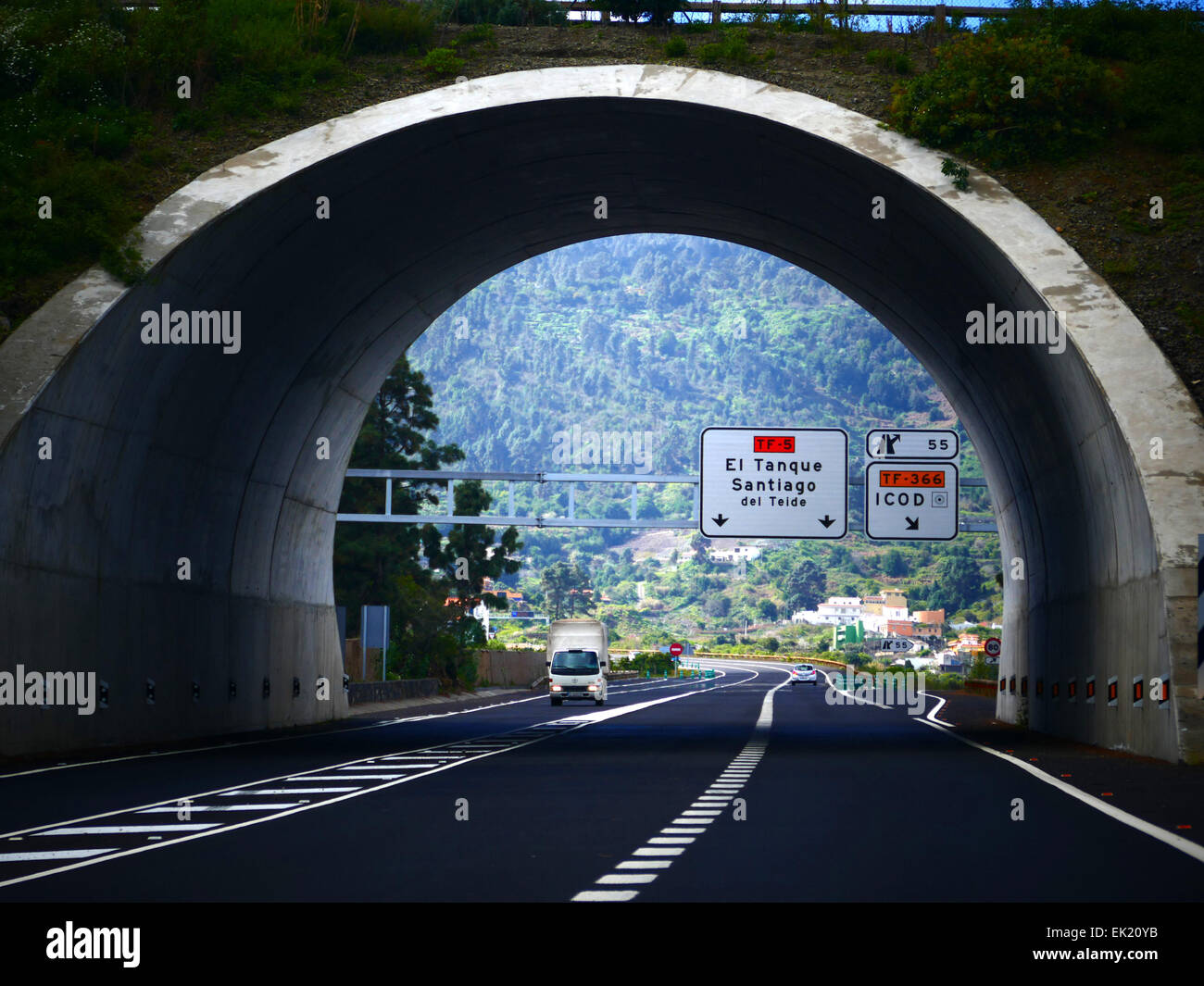 Straße Verkehrsschild Teneriffa Insel Kanaren Spanien Stockfoto