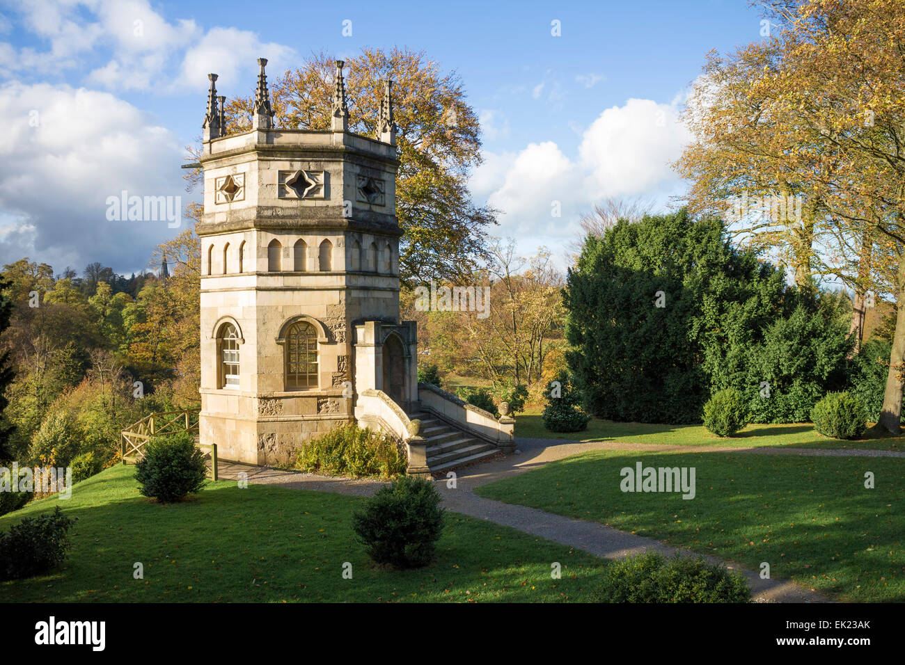 Octagon Turm am Studley Royal, Ripon, Nordyorkshire. Stockfoto