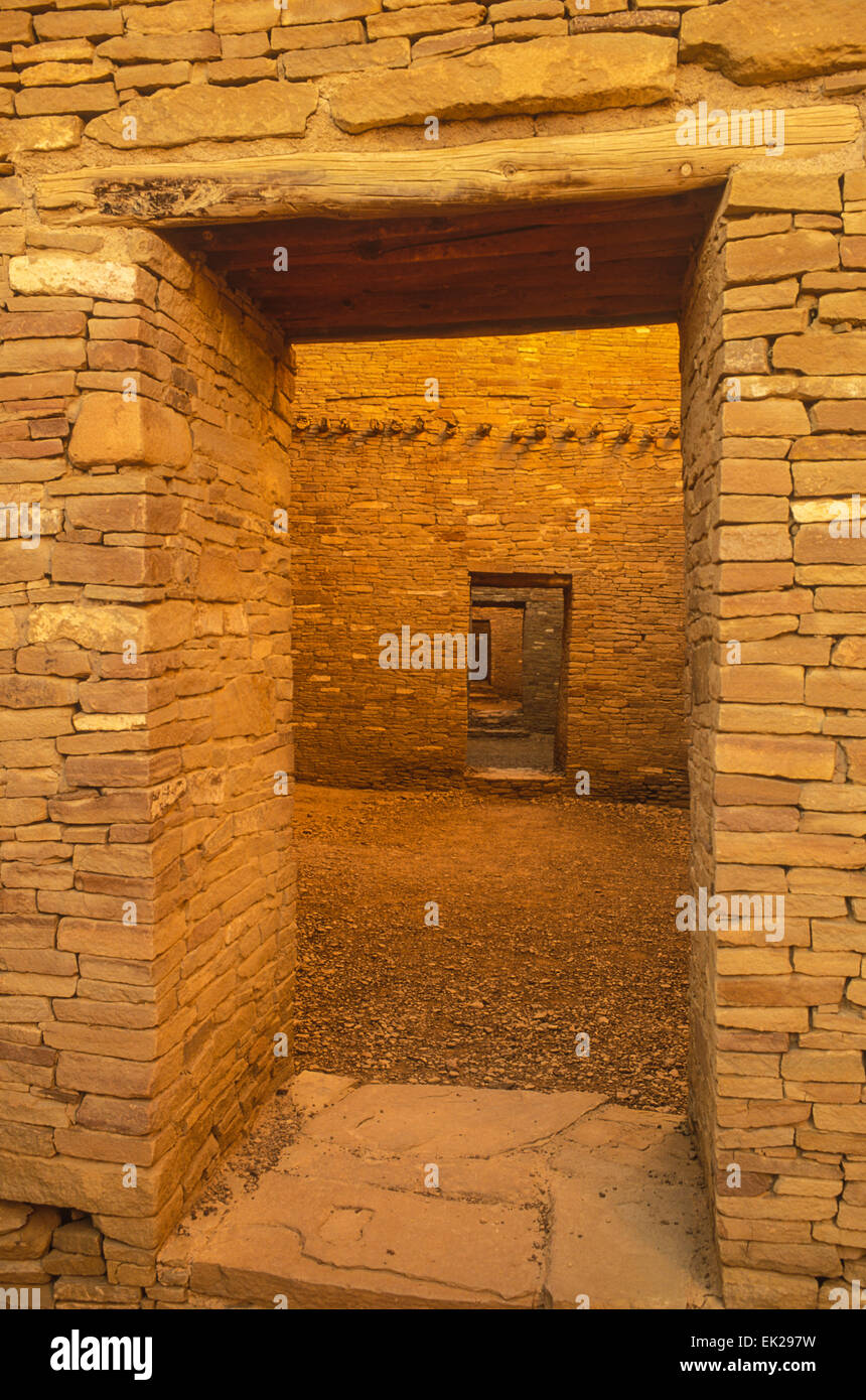 Türen in Pueblo Bonito, Anasazi Indianer, Chaco Culture National Historic Park, New Mexico Stockfoto