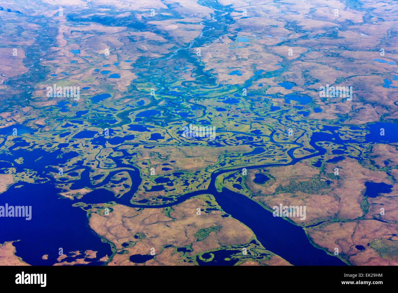 Luftaufnahme der Wasserstraße, Alaska, USA Stockfoto