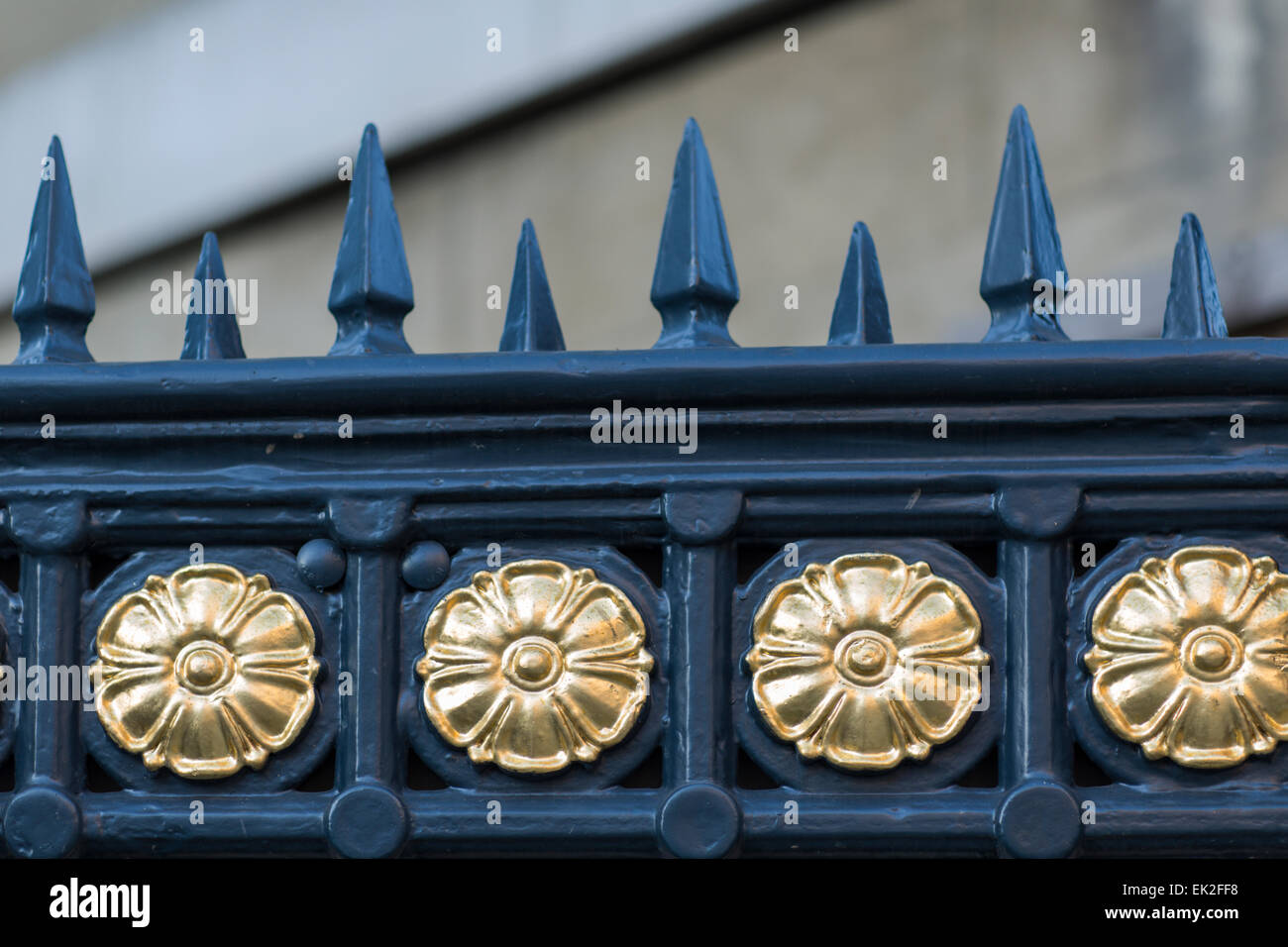 Schmiedeeisernen Zaun, Whitehall, London Stockfoto