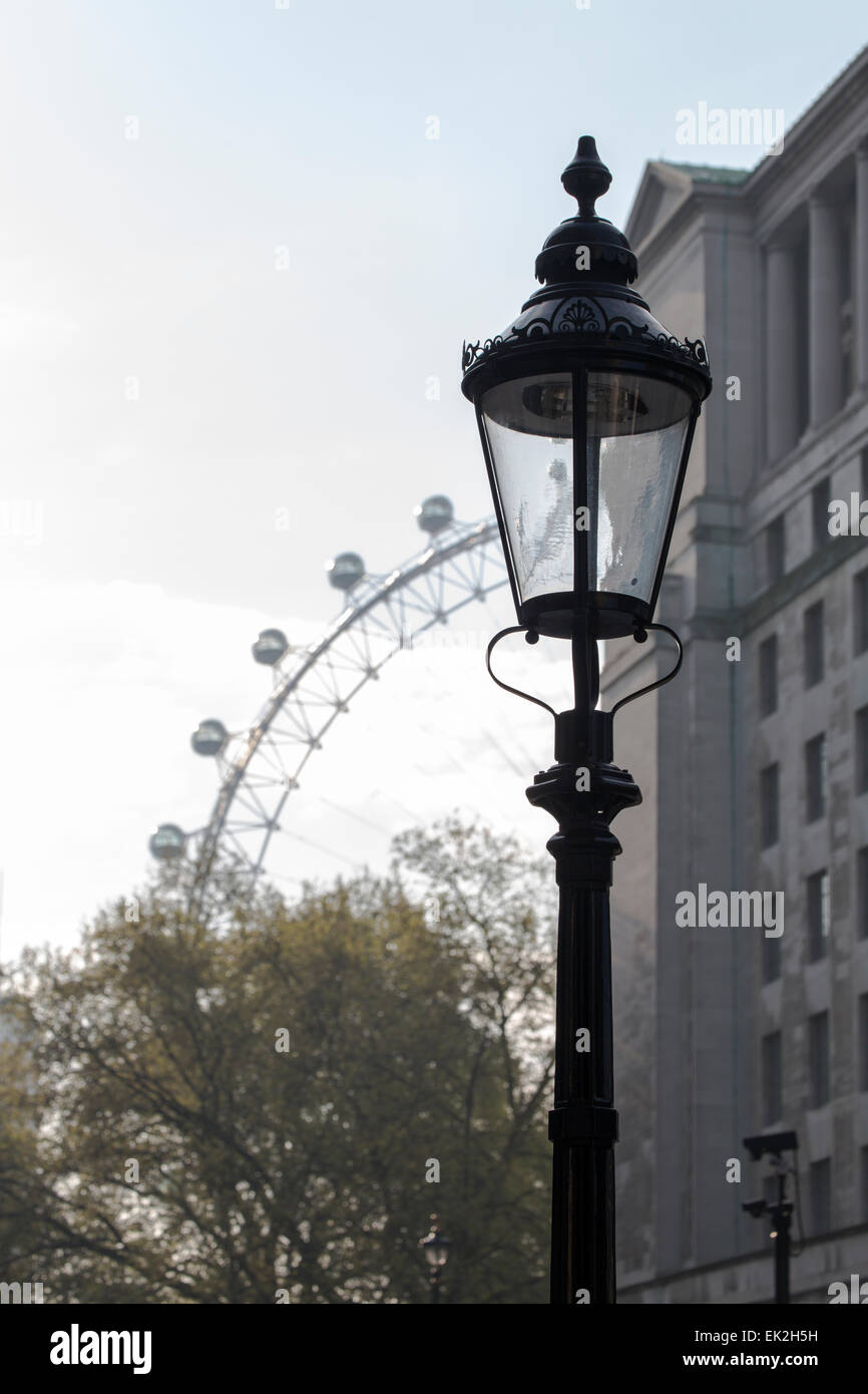 London Eye von Whitehall, London Stockfoto