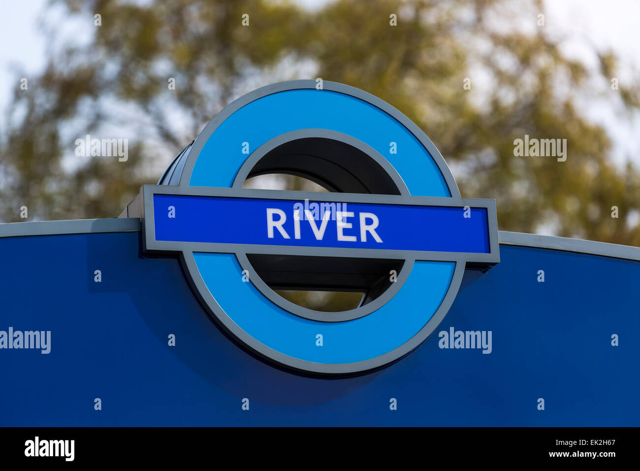 London Transport Fluss Zeichen, London Stockfoto
