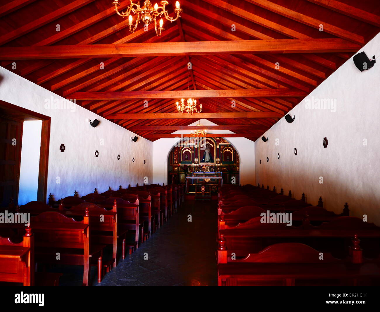 Ermita De La Salud katholische Kirche Valle Gran Rey Tal Terrasse Bereich La Gomera Insel Kanaren Spanien Stockfoto