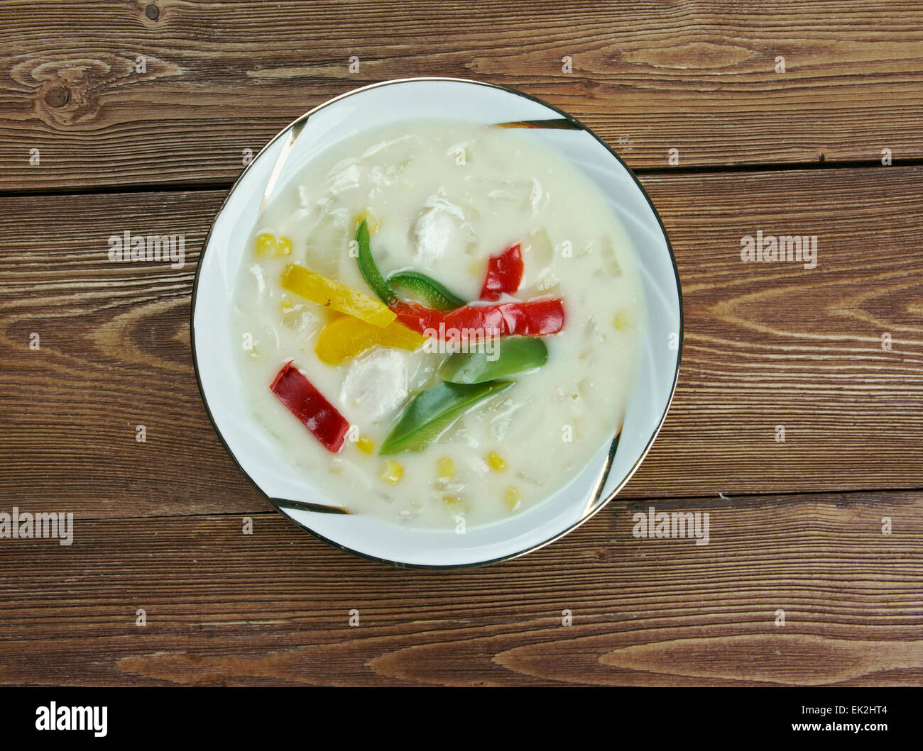 Creamy Chicken Tortilla Soup.mexican Küche Stockfoto