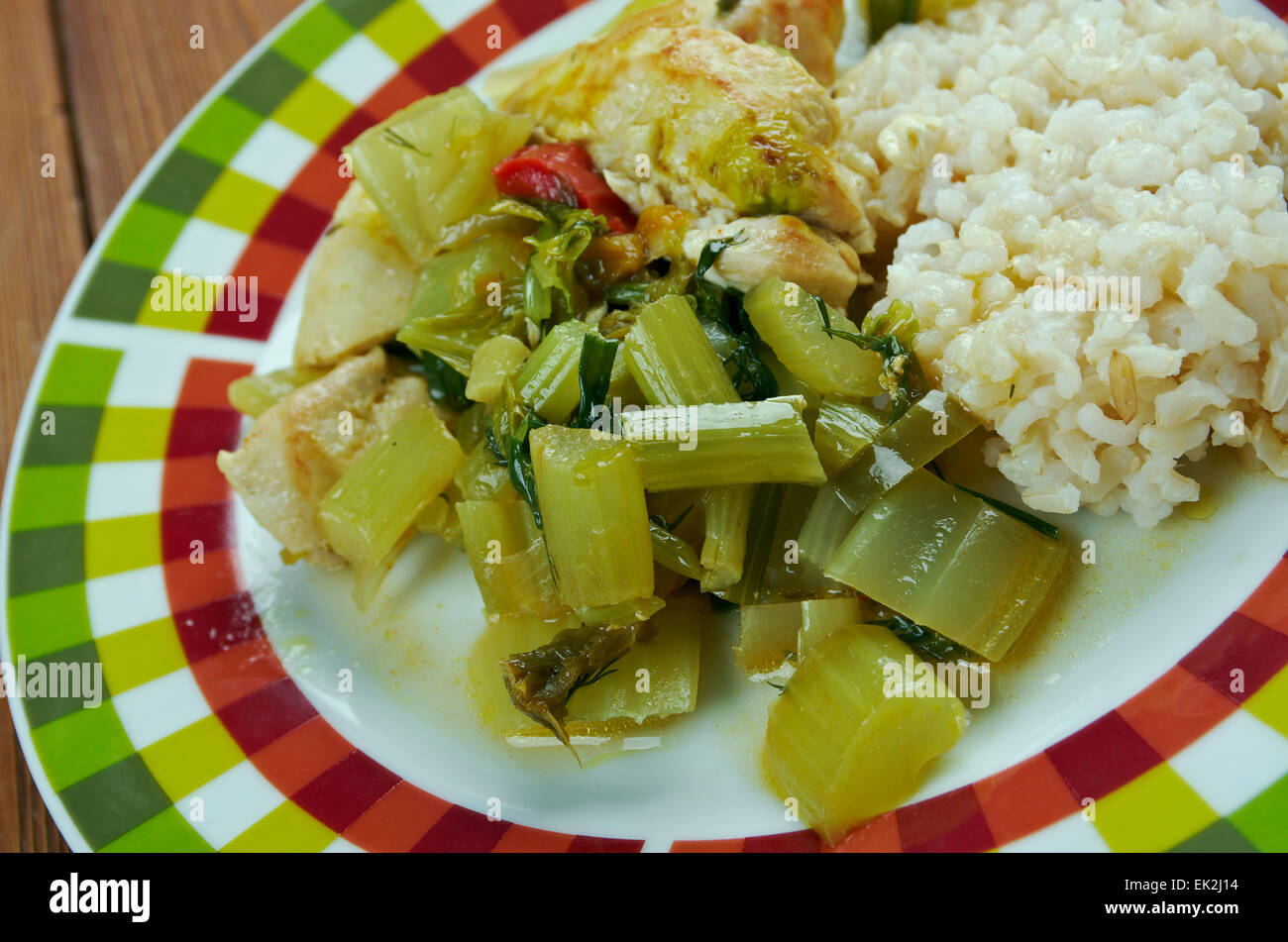 Khoresh Karafs - iranische Gericht Sellerie Stew.delicious Stockfoto