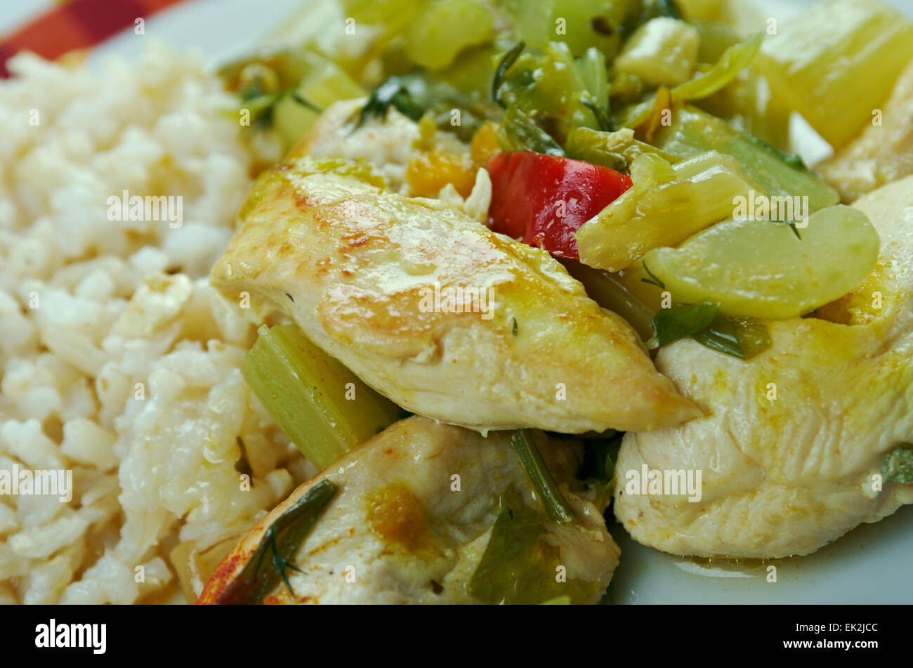 Khoresh Karafs - iranische Gericht Sellerie Stew.delicious Stockfoto