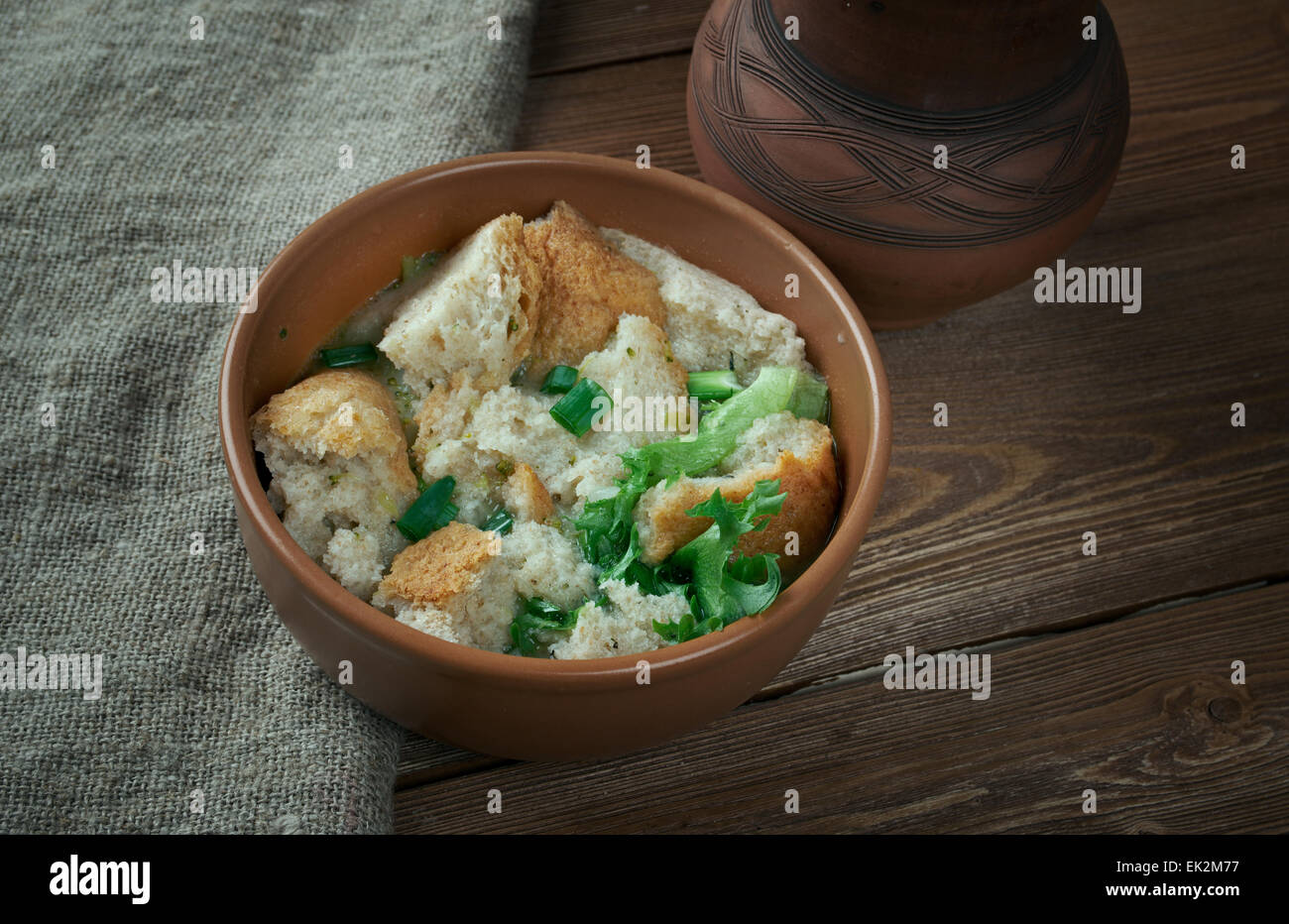 Brotsuppe - fränkische Brotsuppe Stockfoto