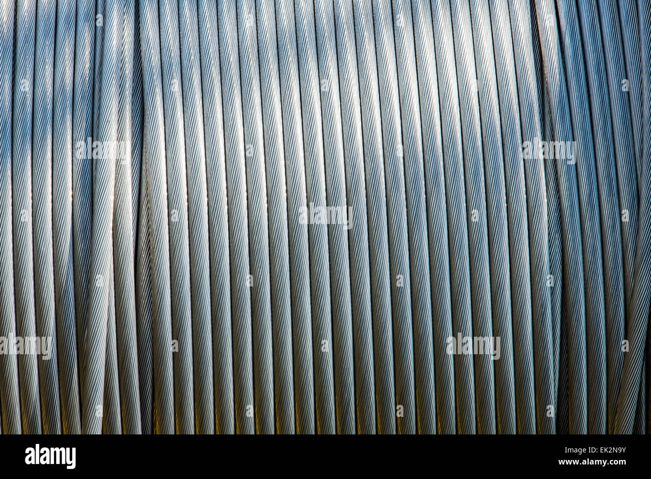 Bau der 380 kV-Freileitungen, überträgt Entwicklung für Strom aus Norddeutschland in den Süden, Kabeltrommel, Stockfoto