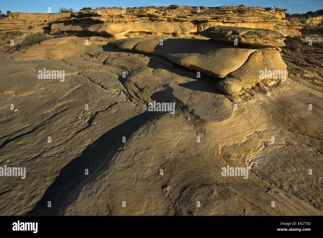 Erodierten Felsen in Lagos Küste, Praia da Luz, Portugal Stockfoto