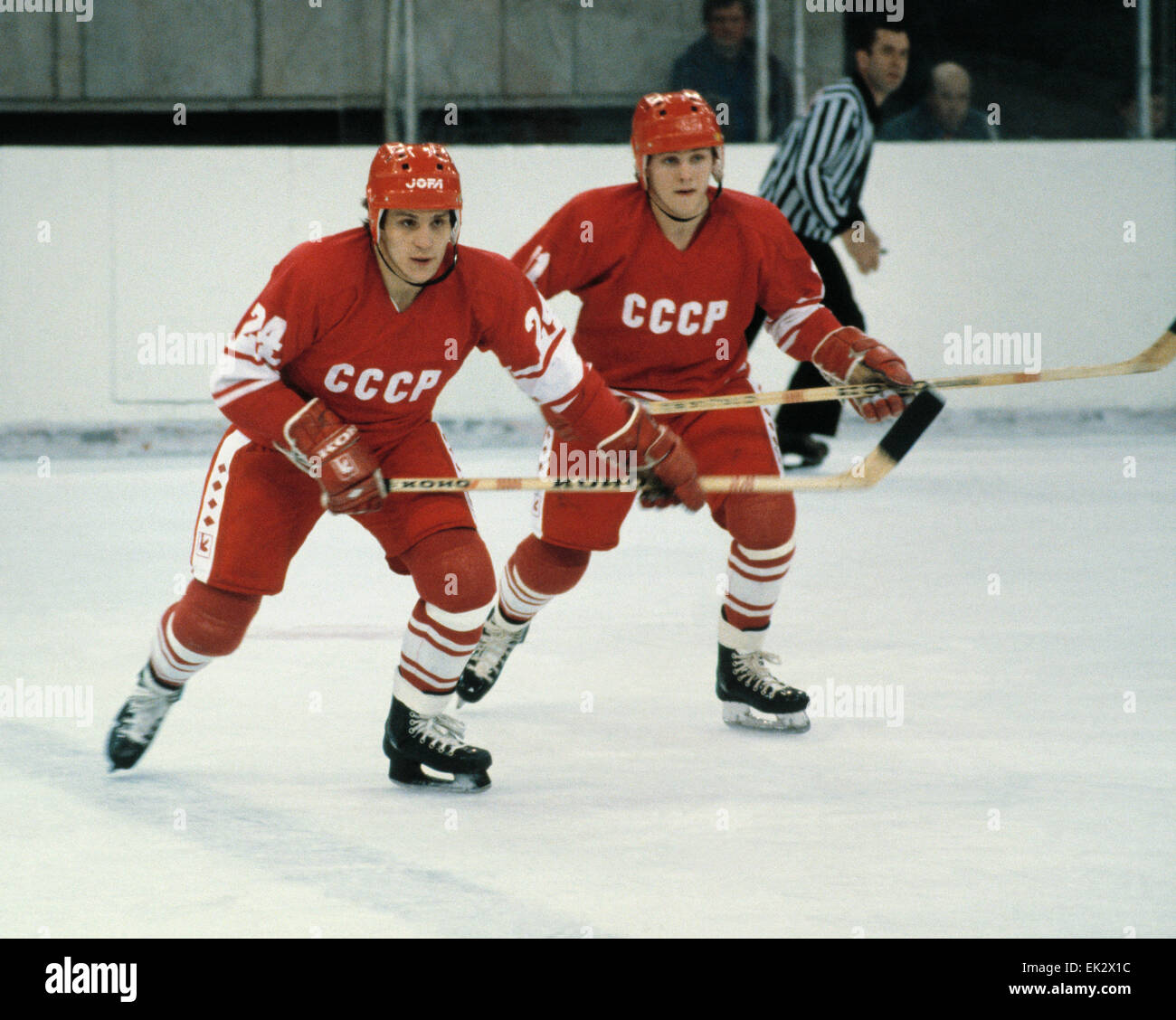 Moskau. Sergey Makarov links und Viktor Tyumenev, Mitglieder von der