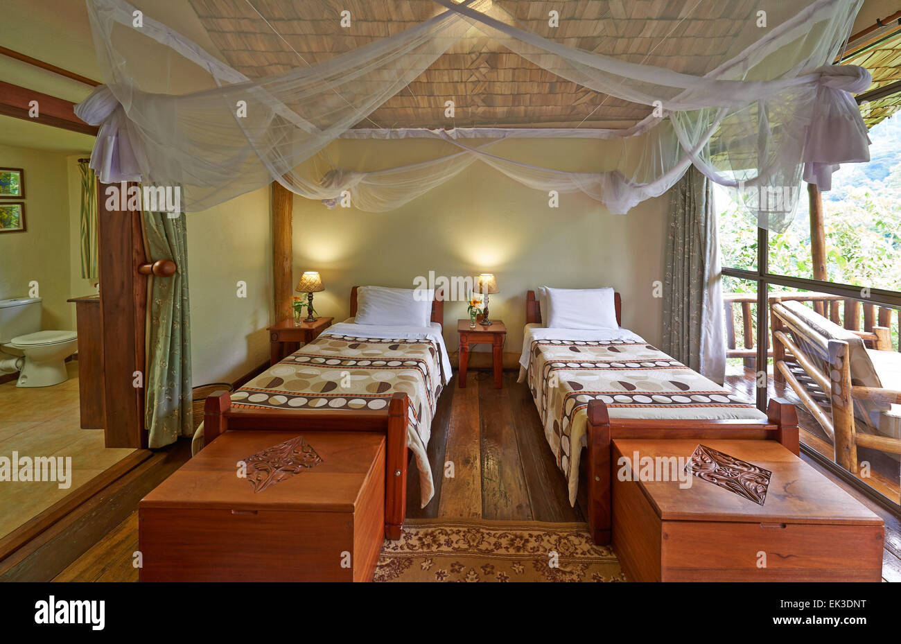 Die Engagi Lodge, undurchdringliche Bwindi Nationalpark, Buhoma, Uganda, Afrika Stockfoto