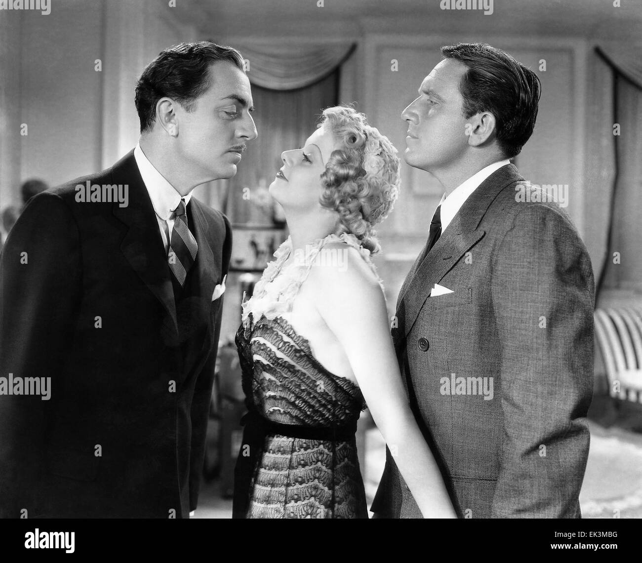 William Powell, Jean Harlow, Spencer Tracy, am Set des Films "Lustige Sünder Lady', 1936 Stockfoto