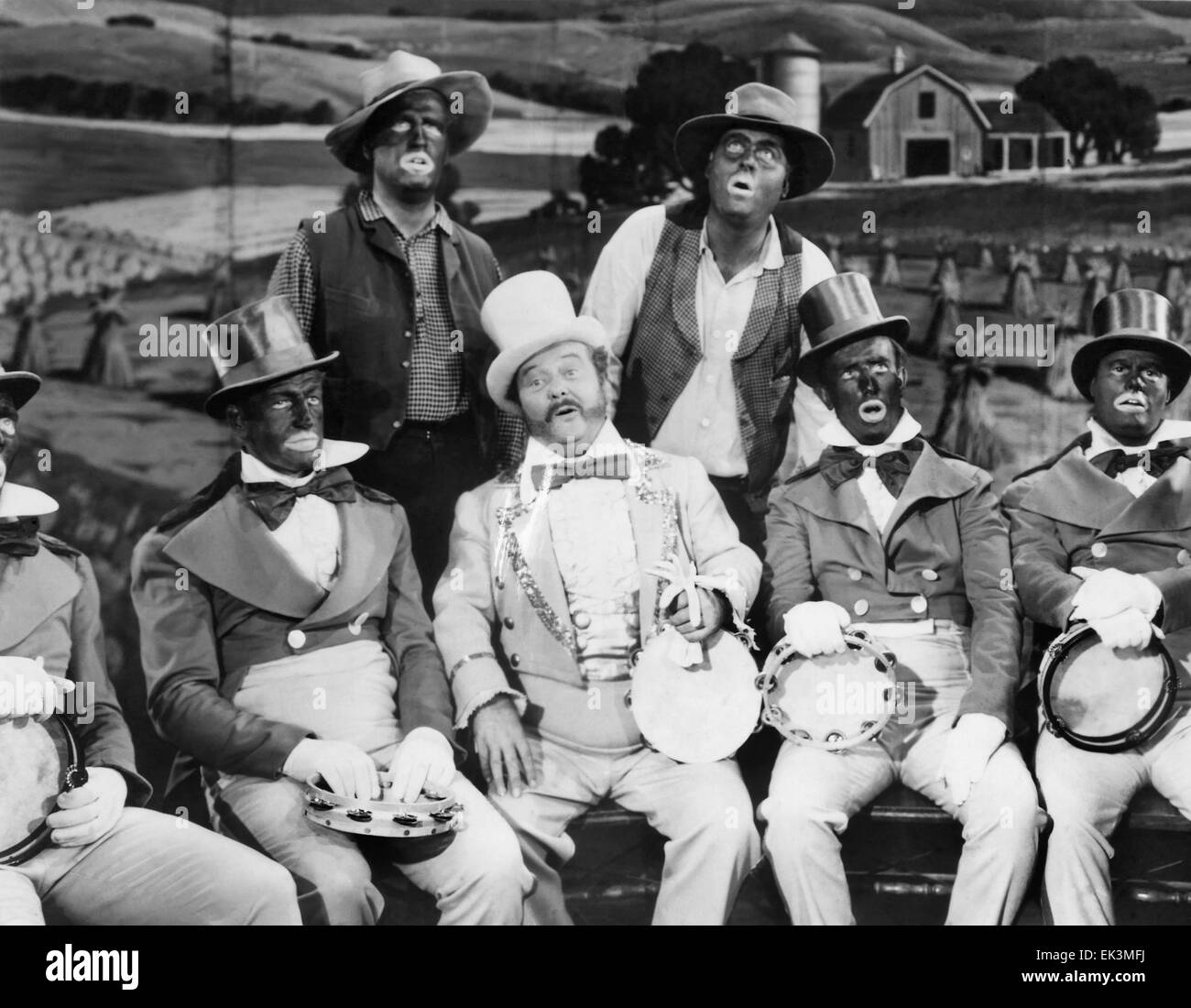 Minnesänger Interpreten, die meisten in Blackface, Beginn des Films "Sierra Passage", 1951 Stockfoto
