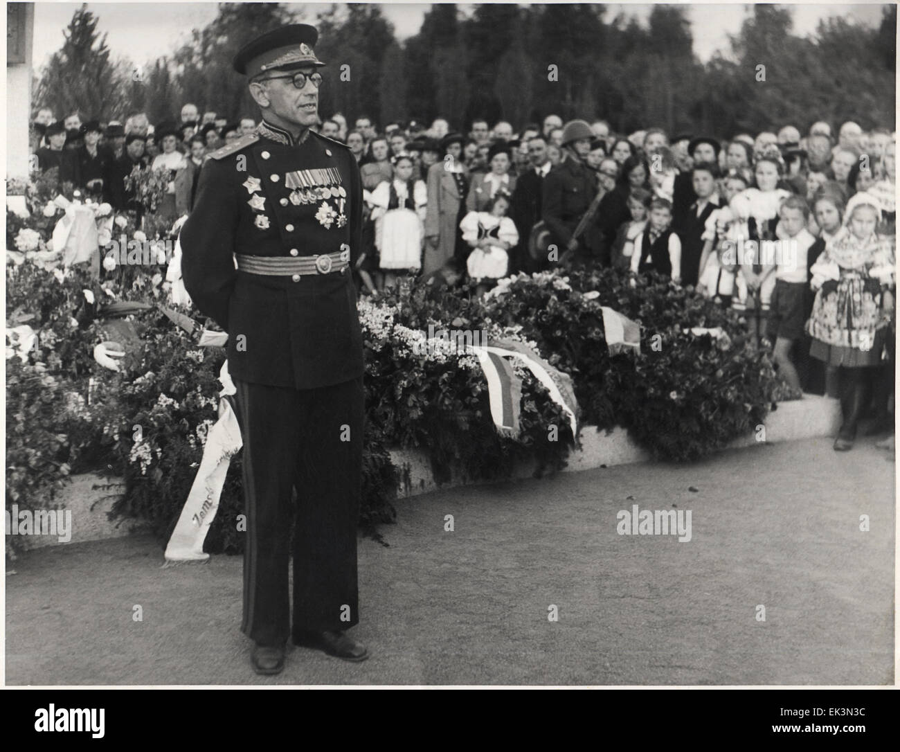 Sowjetischen Generaloberst in der Tschechoslowakei. 14. Juni 1948 Prag? Stockfoto