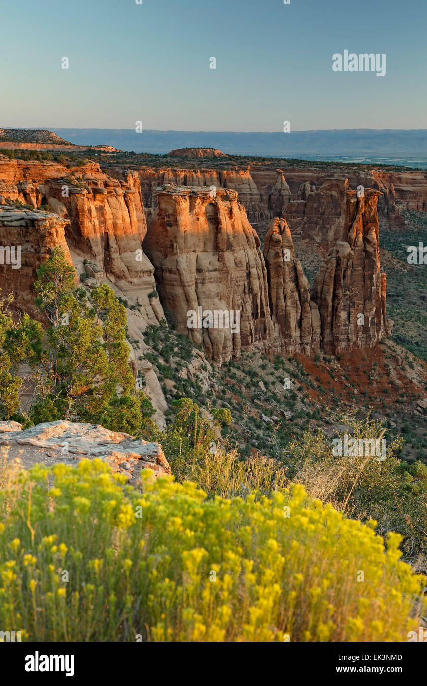 Sandstein-Denkmäler, Formationen, 'paar küssen", vom Monument Canyon View, Colorado National Monument, Grand Junction, USA Stockfoto