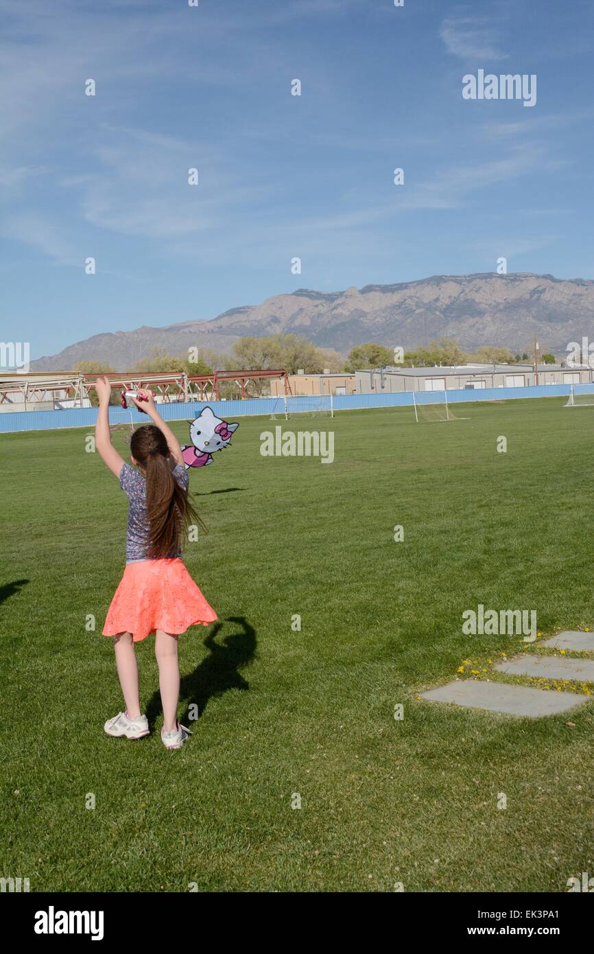 Tanzen mit meinen Kite Albuquerque, New Mexico - USA Stockfoto