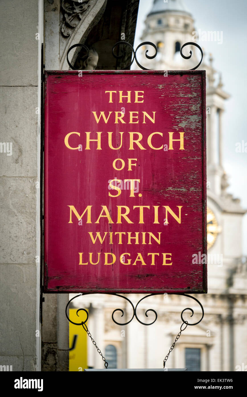 St. Martin in Ludgate Kirche, Ludgate Hill, London, Großbritannien Stockfoto