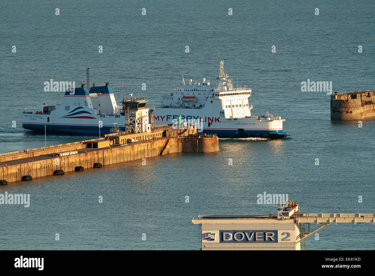 Meine Fähre Link Channel Ferry, Eingabe von Dover Hafen Dover Straits, Kent, England, Vereinigtes Königreich Stockfoto