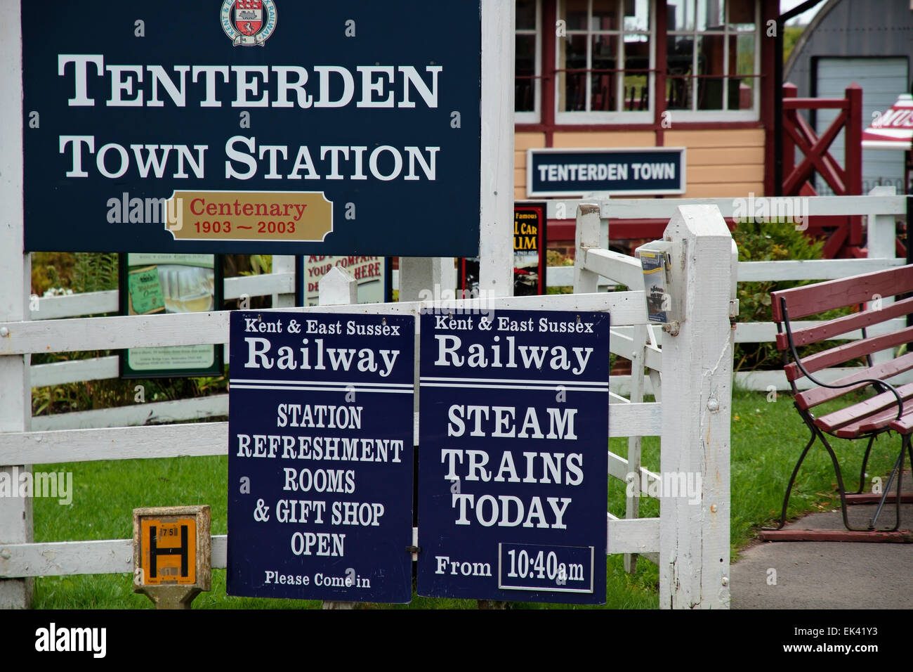 Tenterden Stadt Station, Kent & East Sussex Railway, Tenterden, Weald of Kent, Kent, England, Vereinigtes Königreich Stockfoto