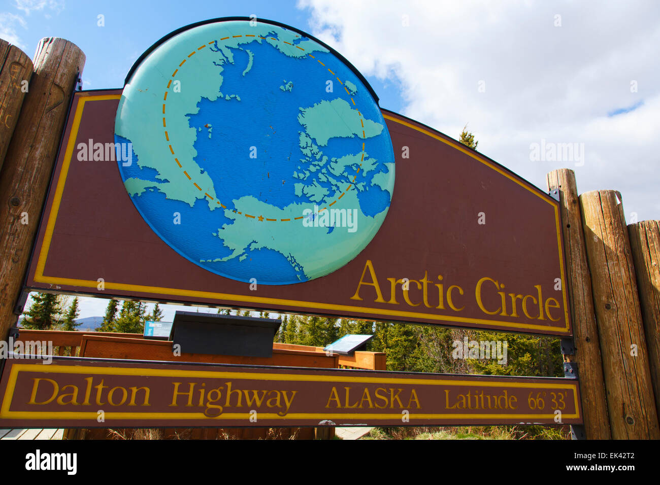 Polarkreis entlang der Dalton Highway, Alaska. Stockfoto