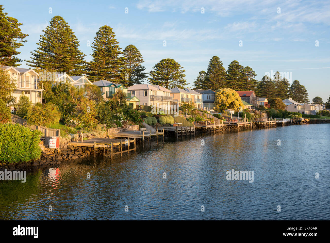 Das Dorf Port Fairy am Fluss Moyne, Victoria Australien Stockfoto