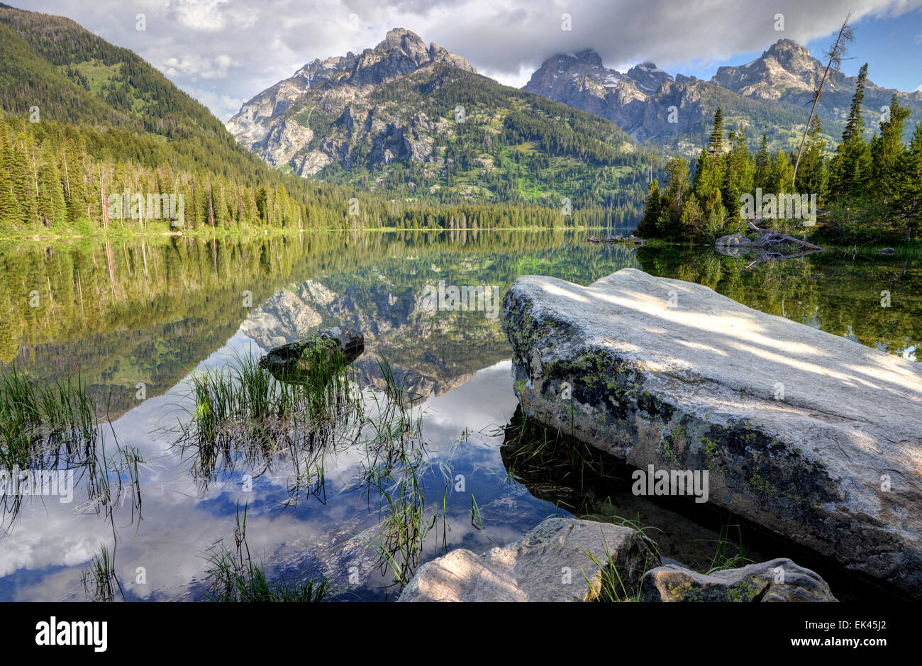 Taggart See Spiegelung - Grand Teton Nationalpark - Wyoming Stockfoto