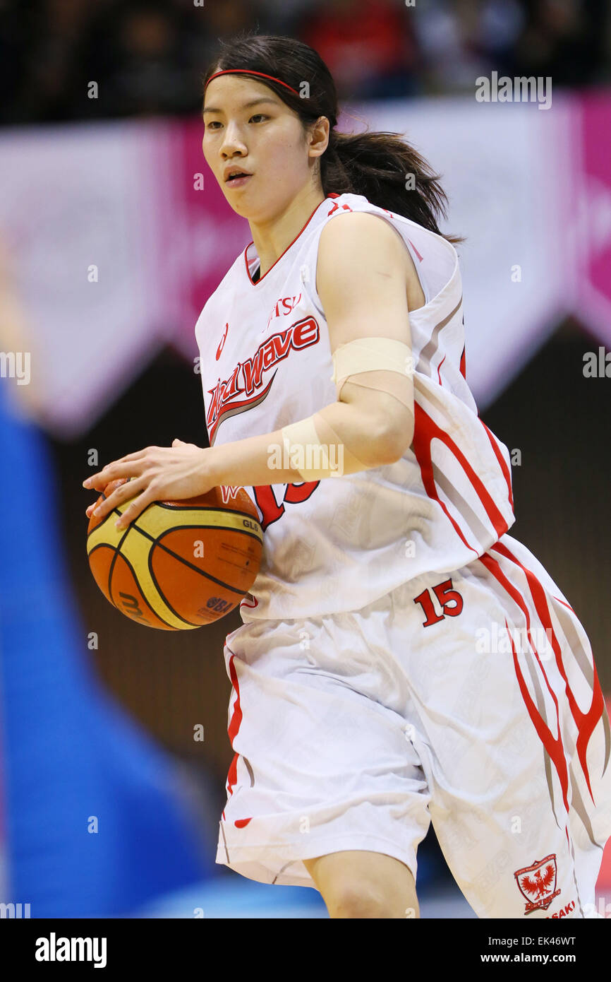 Chinatsu Yamamoto (RedWave), Jonathan 5, 2015 - Basketball: WJBL 2014-2015 W-League Play-off-Finale zwischen JX-ENEOS Sonnenblumen 60-56 FUJITSU Red Wave am 2. Yoyogi-Gymnasium, Tokio, Japan. © Yohei Osada/AFLO SPORT/Alamy Live-Nachrichten Stockfoto