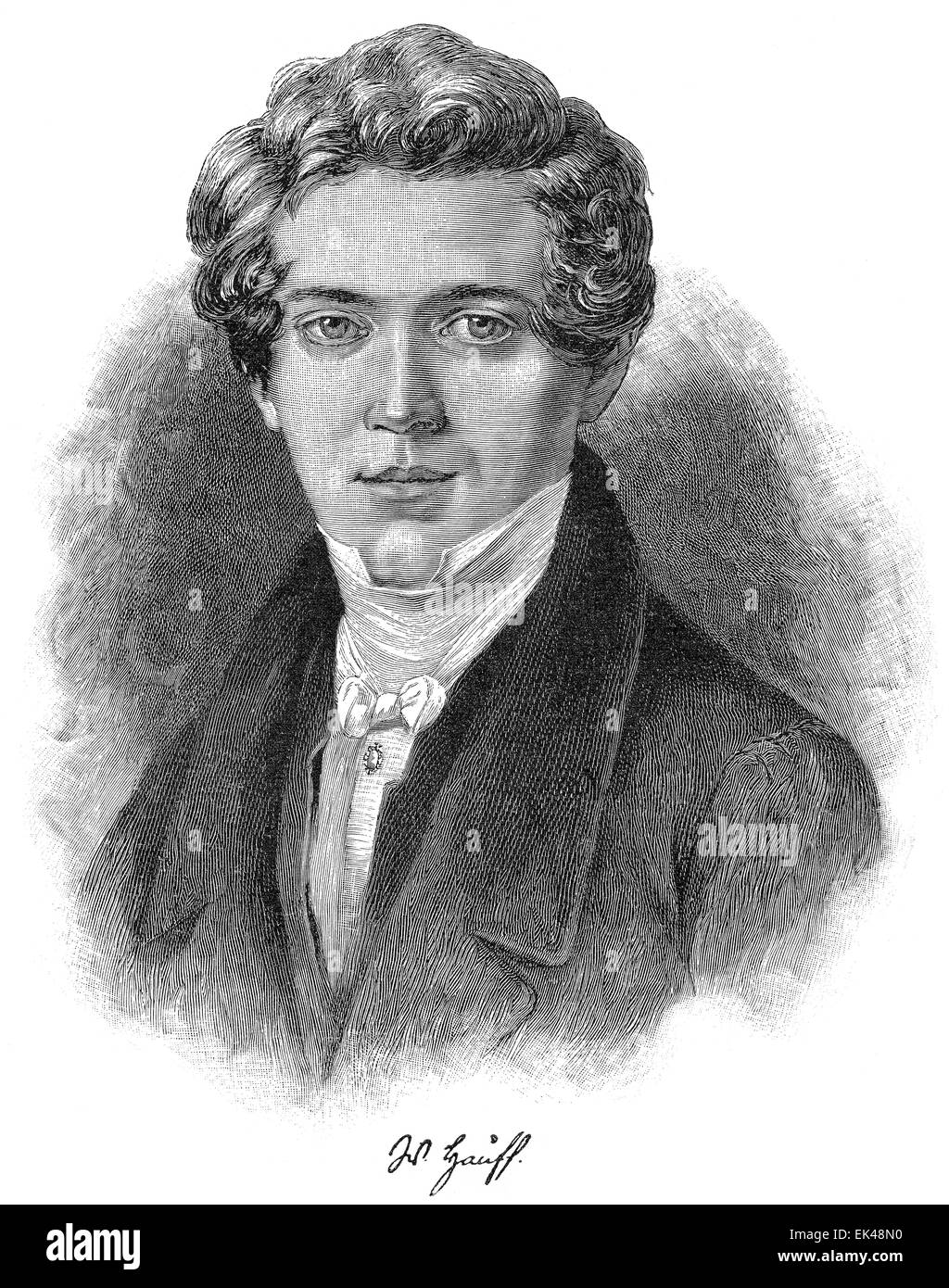 Wilhelm Hauff, 18021827, ein deutscher Schriftsteller der Romantik Stockfotografie Alamy