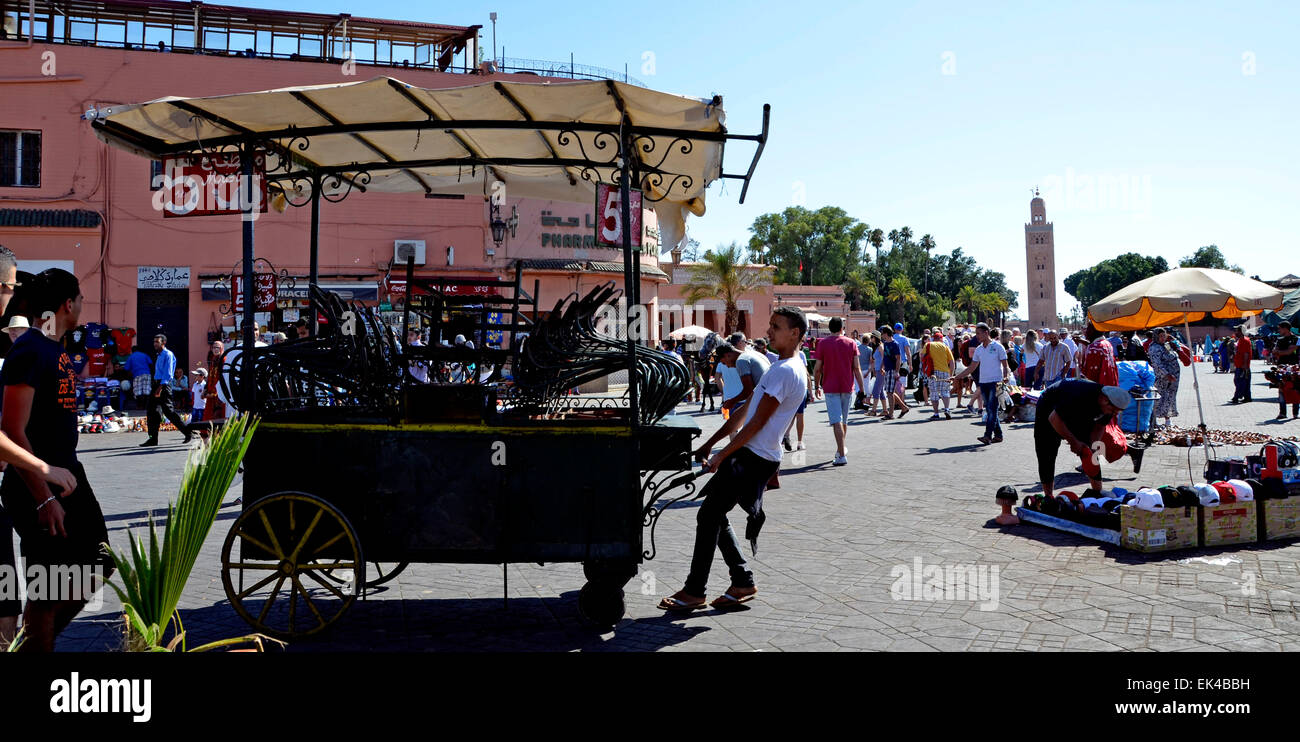 Immer einen Stall in Platz Djemaa El Fna Platz und Marktplatz, Marrakesch, Marokko Stockfoto