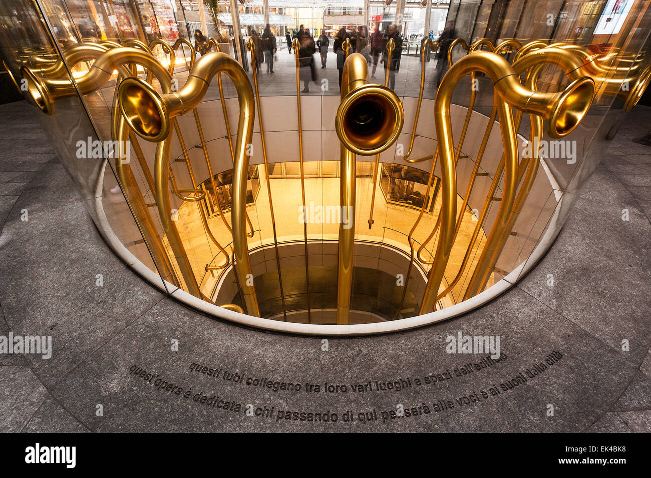 Goldene Trompete, Mailand, Italien Stockfoto