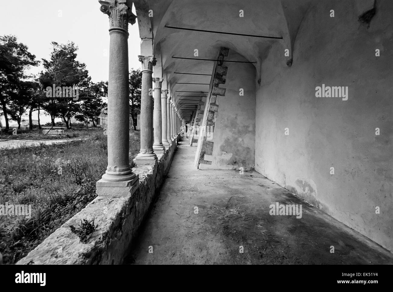 Italien, Molise, Tremiti-Inseln, San Domino Isle St. Mary Fort (1045 A.C.) - FILM Scannen Stockfoto