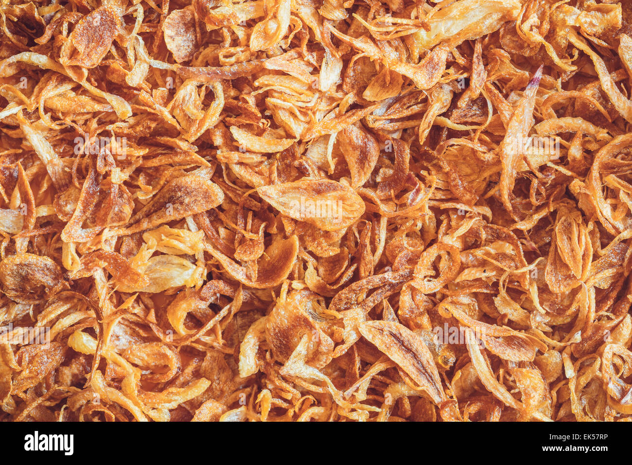 tiefe gebratenen Zwiebeln essen Hintergrund Stockfoto