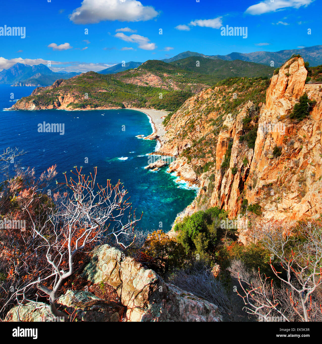 Landschaften der Insel Korsika Stockfoto