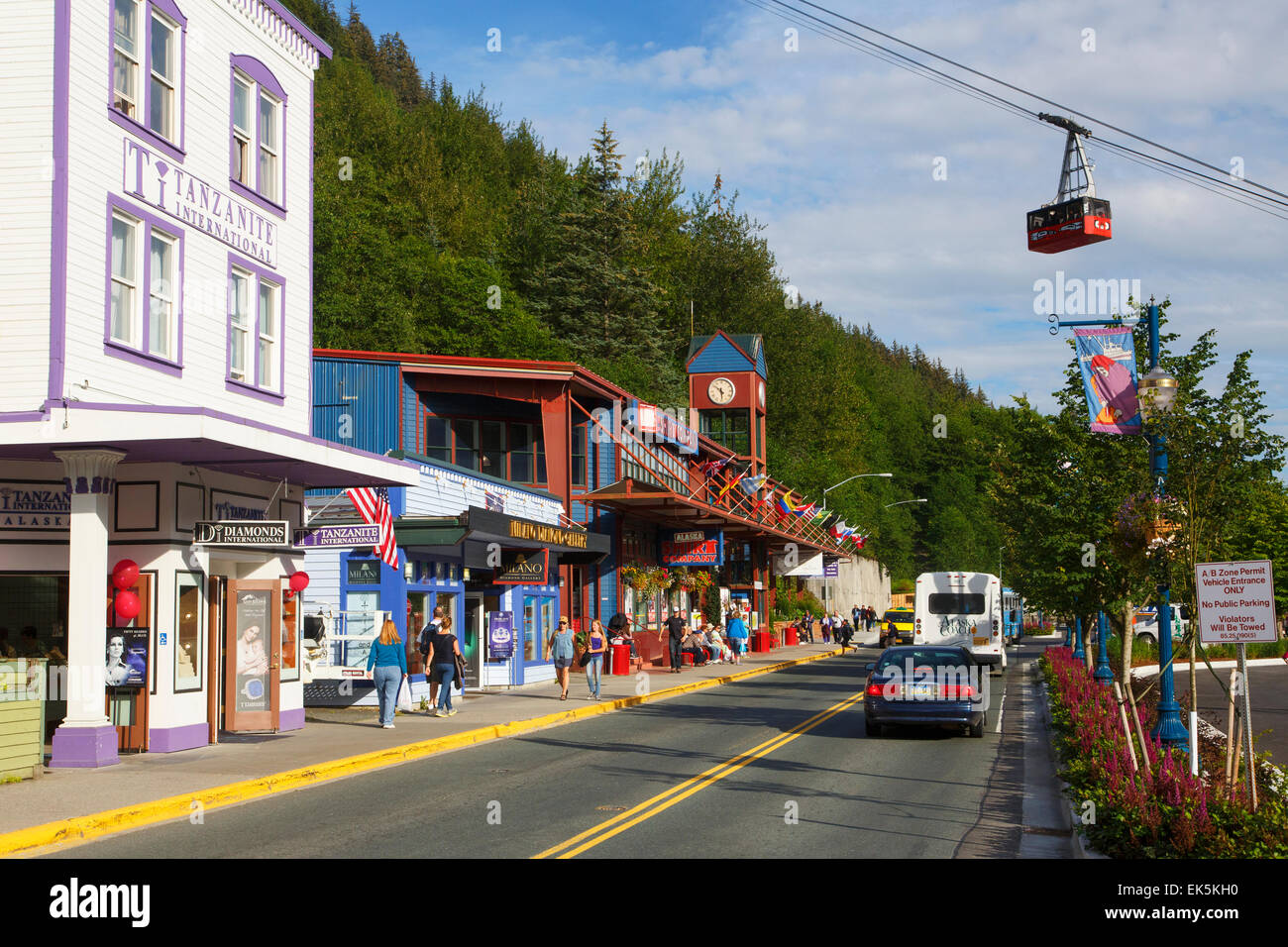 Die Innenstadt von Juneau, Alaska. Stockfoto
