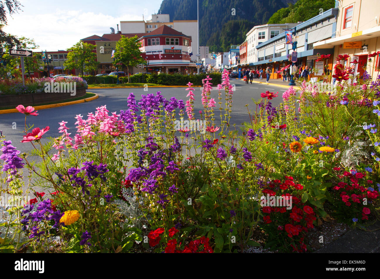 Die Innenstadt von Juneau, Alaska. Stockfoto