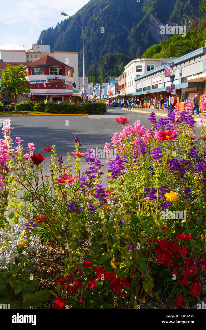 Die Innenstadt von Juneau, Alaska. Stockfoto