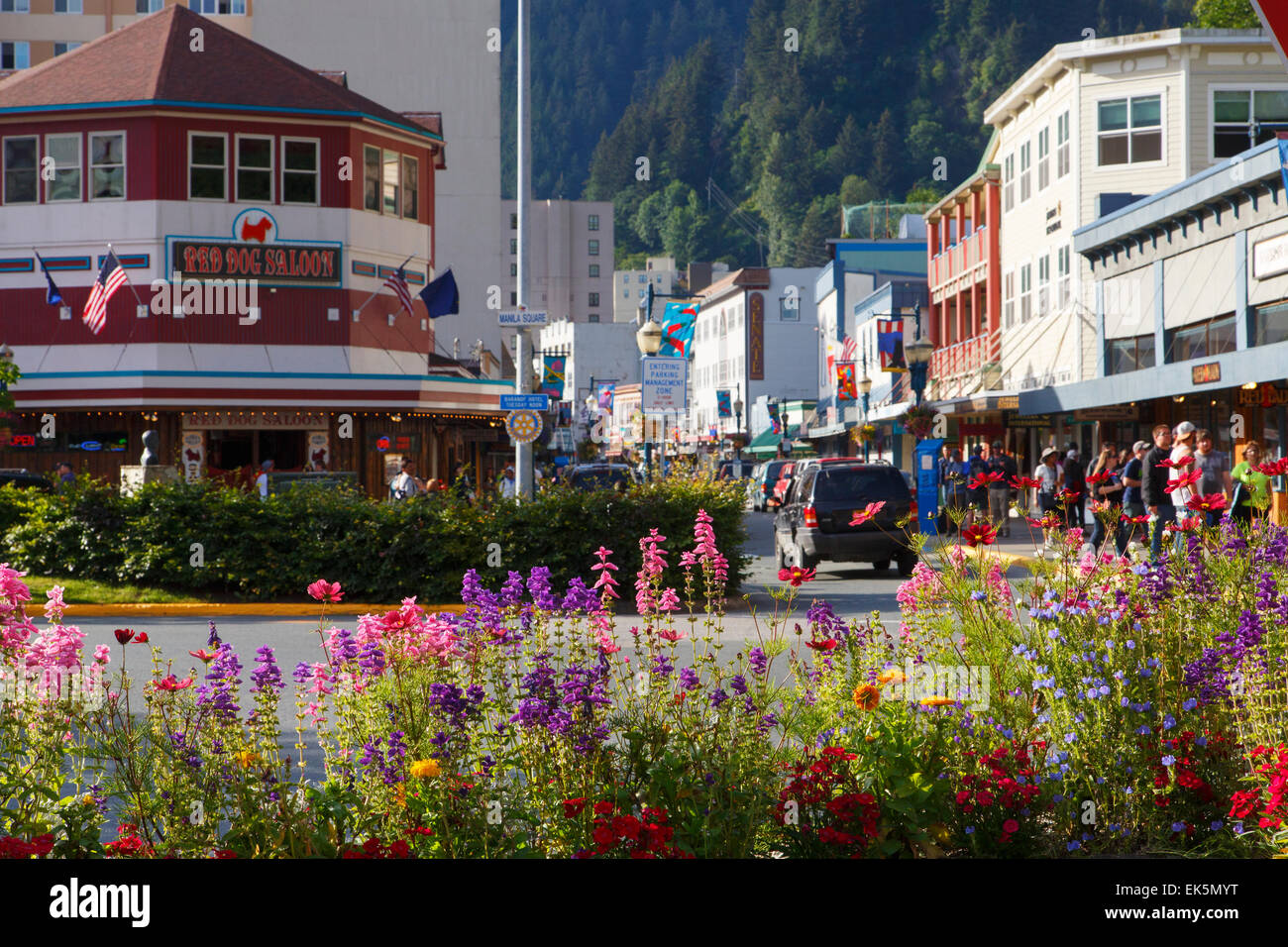 Die Innenstadt von Juneau, Alaska. Stockfoto