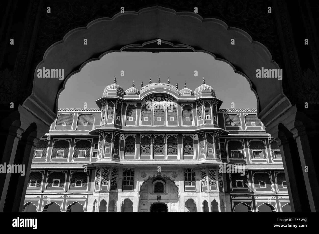 Indien, Rajasthan, Jaipur, Blick auf das Schloss (erbaut im Jahre 1729-1732 AD von Sawai Jai Singh) Stockfoto