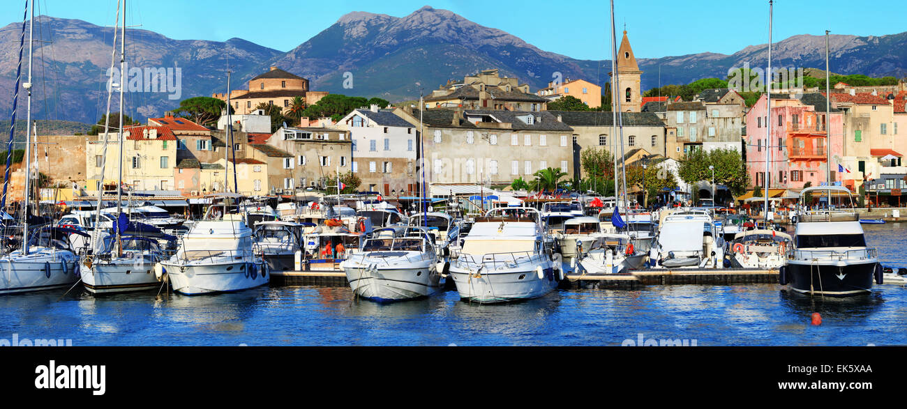 Schöne Saint Florent, Korsika, Frankreich. Stockfoto