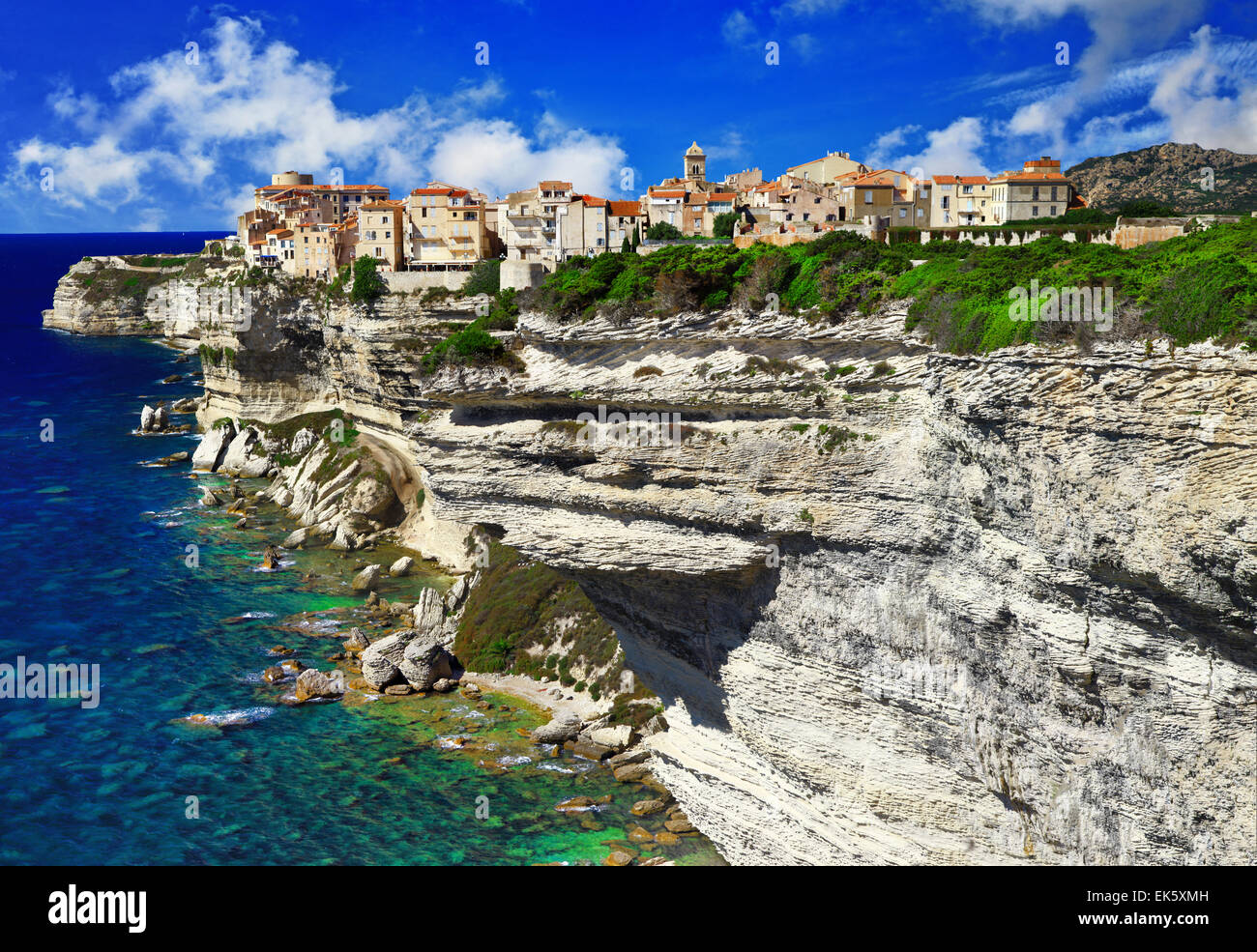 Malerische Stadt Bonifacio, Korsika, Frankreich Stockfoto