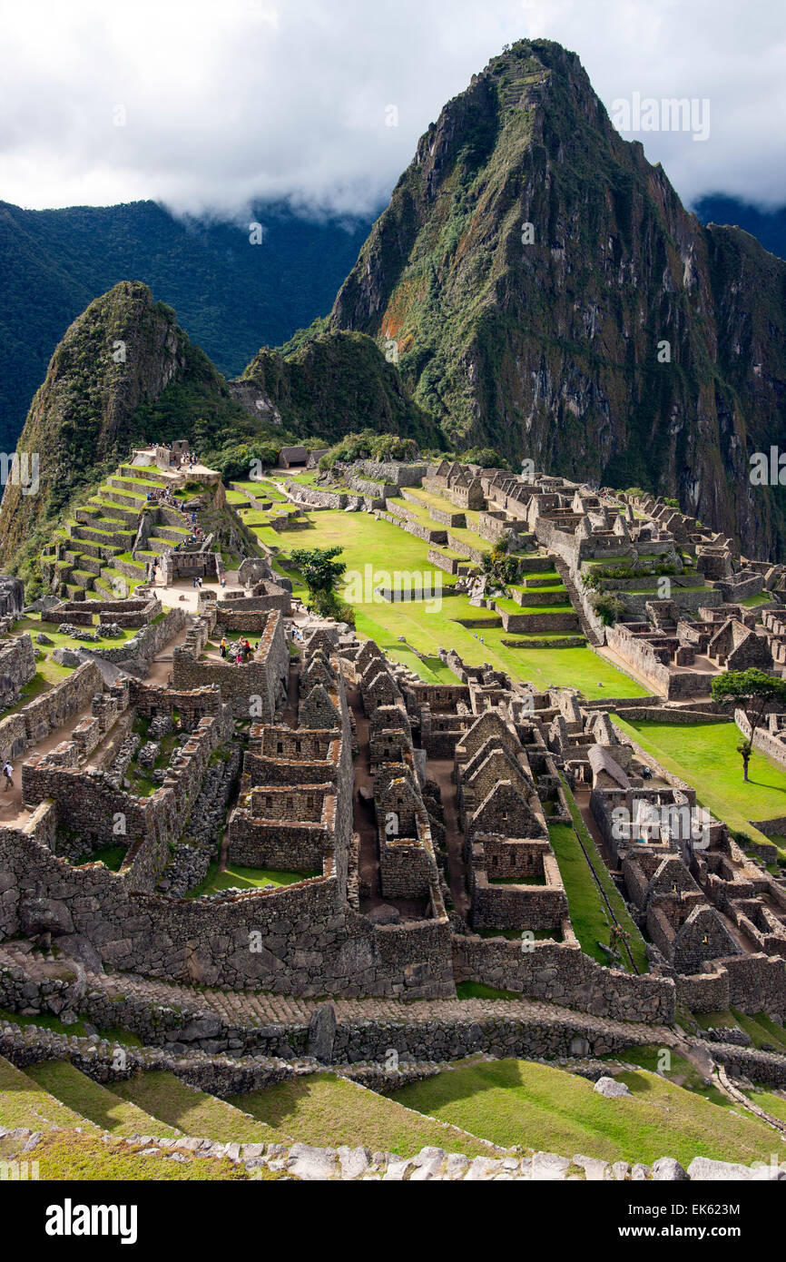 Die Inka-Zitadelle von Machu Picchu in Peru, Südamerika. Stockfoto